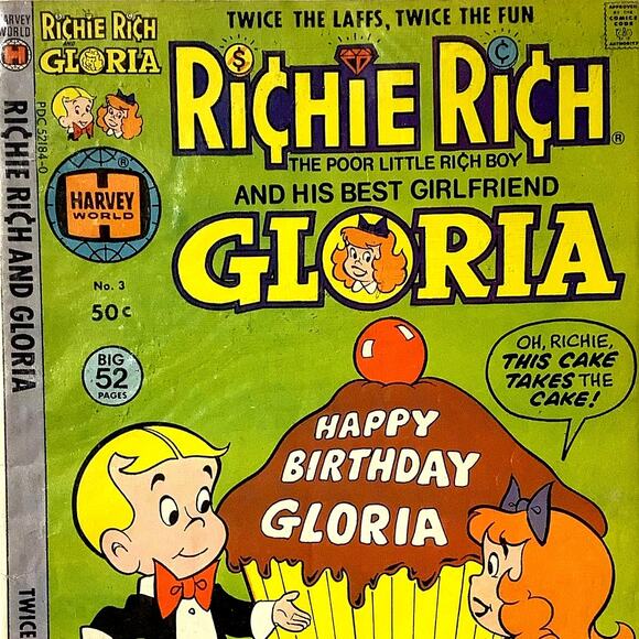 Richie Rich and His Best Girlfriend Gloria #3, November 1977 Harvey World Comics - Picture 1 of 4